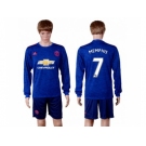 Manchester United #7 Memphis Away Long Sleeves Soccer Club Jersey