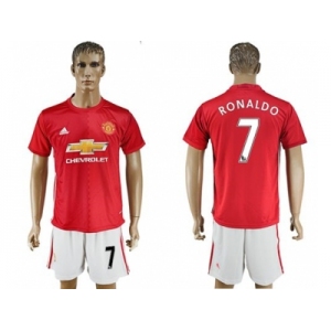 Manchester United #7 Ronaldo Red Home Soccer Club Jersey 1