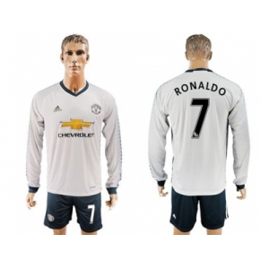 Manchester United #7 Ronaldo Sec Away Long Sleeves Soccer Club Jersey
