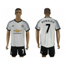 Manchester United #7 Ronaldo White Soccer Club Jersey