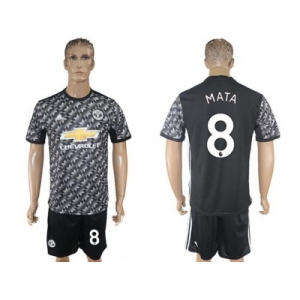 Manchester United #8 Mata Black Soccer Club Jersey
