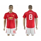 Manchester United #8 Mata Home League Soccer Club Jersey