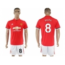 Manchester United #8 Mata Red Home Soccer Club Jersey 1