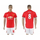 Manchester United #8 Mata Red Home Soccer Club Jersey 2