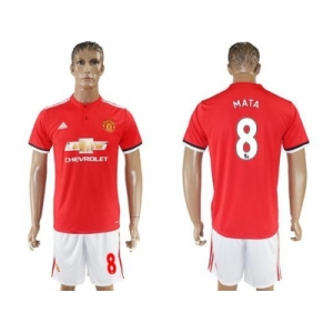 Manchester United #8 Mata Red Home Soccer Club Jersey 2