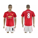 Manchester United #8 Mata Red Home Soccer Club Jersey 5