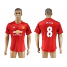 Manchester United #8 Mata Red Home Soccer Club Jersey 6