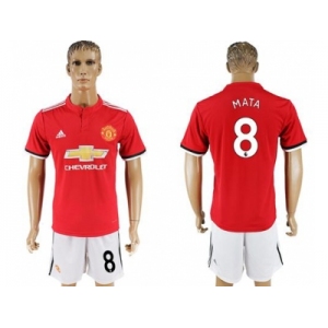 Manchester United #8 Mata Red Home Soccer Club Jersey