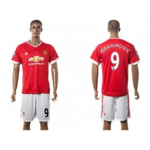 Manchester United #9 Ibrahimovic Red Home Soccer Club Jersey 4