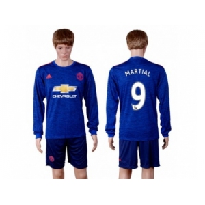 Manchester United #9 Martial Away Long Sleeves Soccer Club Jersey