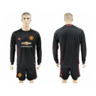 Manchester United Blank Black Goalkeeper Long Sleeves Soccer Club Jersey 2