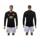 Manchester United Blank Black Goalkeeper Long Sleeves Soccer Club Jersey 3