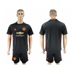 Manchester United Blank Black Goalkeeper Soccer Club Jersey