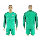 Manchester United Blank Green Goalkeeper Long Sleeves Soccer Club Jersey 1