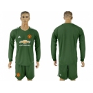 Manchester United Blank Green Goalkeeper Long Sleeves Soccer Club Jersey