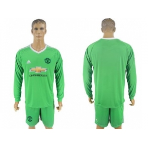 Manchester United Blank Green Goalkeeper Long Sleeves Soccer Club Jersey