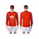 Manchester United Blank Home Long Sleeves Soccer Club Jersey