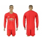 Manchester United Blank Red Goalkeeper Long Sleeves Soccer Club Jersey