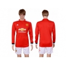 Manchester United Blank Red Home Long Sleeves Soccer Club Jersey