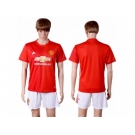 Manchester United Blank Red Home Soccer Club Jersey 5