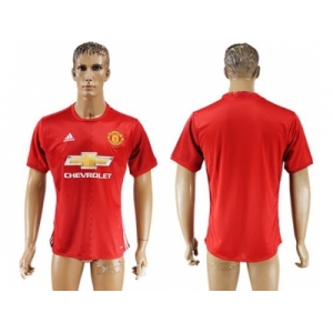 Manchester United Blank Red Home Soccer Club Jersey 6