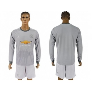 Manchester United Blank Sec Away Long Sleeves Soccer Club Jersey