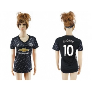 Women Manchester United #10 Rooney Away Soccer Club Jersey