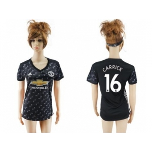 Women Manchester United #16 Carrick Away Soccer Club Jersey
