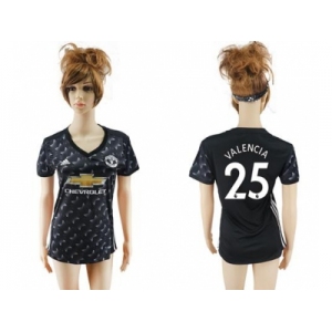 Women Manchester United #25 Valencia Away Soccer Club Jersey