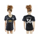 Women Manchester United #36 Darmian Away Soccer Club Jersey