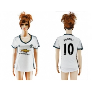 Women's Manchester United #10 Rooney Sec Away Soccer Club Jersey