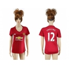 Women's Manchester United #12 Smalling Red Home Soccer Club Jersey