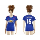 Women's Manchester United #16 Carrick Away Soccer Club Jersey