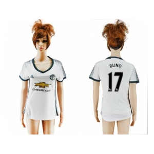Women's Manchester United #17 Blind Sec Away Soccer Club Jersey