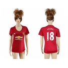 Women's Manchester United #18 Young Red Home Soccer Club Jersey