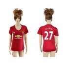 Women's Manchester United #27 Fellaini Red Home Soccer Club Jersey