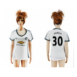 Women's Manchester United #30 Varela Sec Away Soccer Club Jersey
