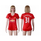 Women's Manchester United #31 Schweinsteiger Red Home Soccer Club Jersey