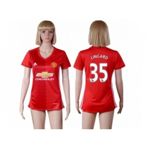 Women's Manchester United #35 Lingard Red Home Soccer Club Jersey