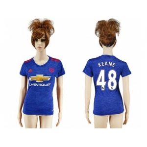 Women's Manchester United #48 Keane Away Soccer Club Jersey