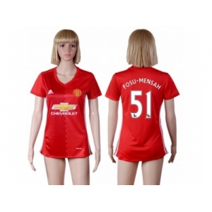 Women's Manchester United #51 Fosu-Mensah Red Home Soccer Club Jersey