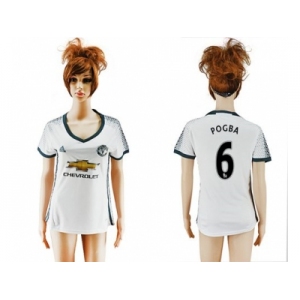 Women's Manchester United #6 Pogba Sec Away Soccer Club Jersey