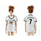 Women's Manchester United #7 Beckham Sec Away Soccer Club Jersey