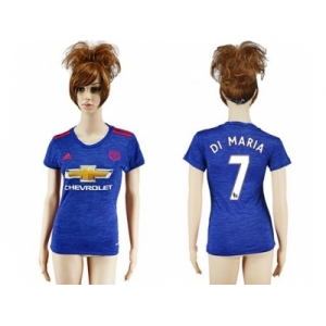 Women's Manchester United #7 Di Maria Away Soccer Club Jersey