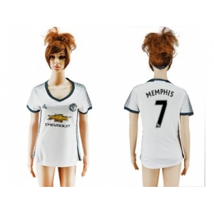 Women's Manchester United #7 Memphis Sec Away Soccer Club Jersey