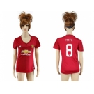 Women's Manchester United #8 Mata Red Home Soccer Club Jersey