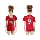 Women's Manchester United #9 Falcao Red Home Soccer Club Jersey