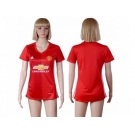 Women's Manchester United Blank Red Home Soccer Club Jersey