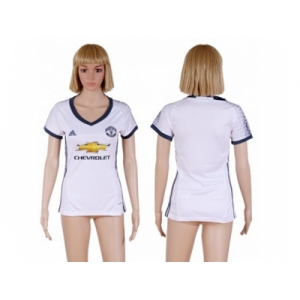 Women's Manchester United Blank Sec Away Soccer Club Jersey