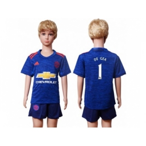 Manchester United #1 De Gea Away Kid Soccer Club Jersey1